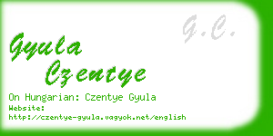 gyula czentye business card